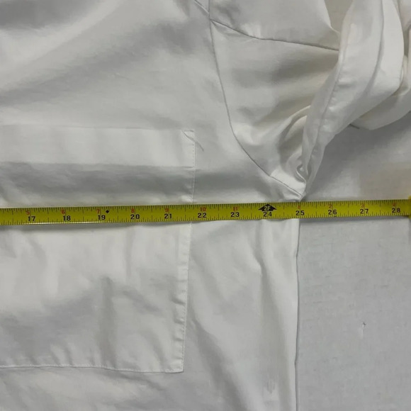 Magaschoni White Long Sleeve Blouse, size large. Gold buttons oversized top - Picture 11 of 15